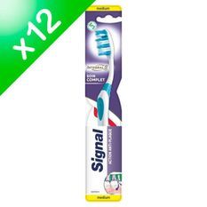LOT DE 12, Signal Brosse a dents Integral 8 Soin Complet,100% recyclable, Medium 42mm