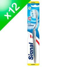 LOT DE 12, Signal Brosse a dents Soin Classique , Nettoyage efficace, Recyclable, Medium 42mm