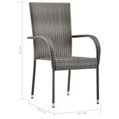 Lot de 2 chaise de jardin en résine tressée Daget