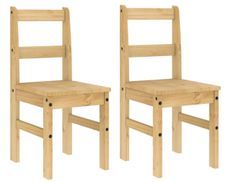 Lot de 2 chaises à manger en bois de pin massif Autika – Élégance rustique et praticité