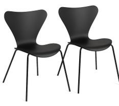 Lot de 2 chaises CELIA – Polypropylène & pieds métal