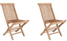 Lot de 2 chaises de jardin pliantes en bois de teck TOLEDO