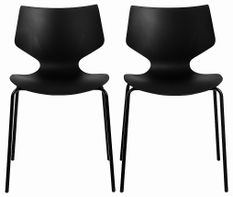 Lot de 2 chaises empilables JORDA – Polypropylène & pieds métal