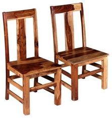 Lot de 2 Chaises en Bois de Sesham - Modèle Alken