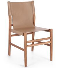 Lot de 2 chaises en bois de Teck et cuir Karole – Modernité et durabilité