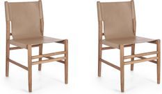 Lot de 2 chaises en bois de Teck et cuir Karole – Modernité et durabilité
