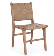 Lot de 2 chaises en bois de Teck et cuir – Moderne et durabilité