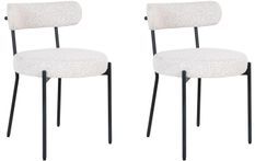 Lot de 2 chaises en tissu bouclette et métal BADALONA