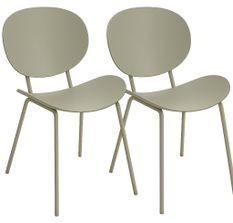 Lot de 2 chaises KILA – Polypropylène & pieds métal