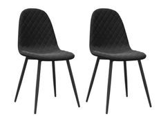Lot de 2 chaises KOVA - velours capitonné & pieds métal noir