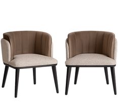 Lot de 2 chaises LAKEN – Tissu gris & bois massif noir