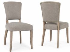 Lot de 2 chaises MARATRIZ - Tissu coton & dossier clous en métal