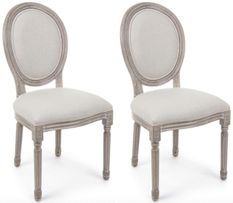 Lot de 2 chaises médaillon MATHILDE - style Louis XVI