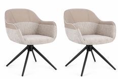 Lot de 2 chaises pivotantes 360° ISOTTA – Déhoussables & ultra confortable