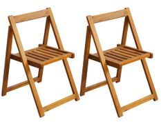 Lot de 2 chaises pliantes en bois massif KILIZ – Mobilier intérieur et extérieur pratique