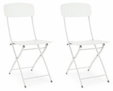 Lot de 2 chaises pliantes YVONNE – Acier traité extérieur
