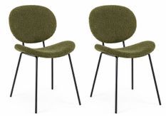 Lot de 2 Chaises tissu effet bouclette Maddy – Élégance moderne et confort optimal