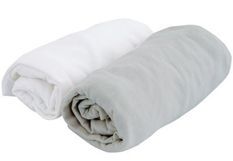 Lot de 2 draps housse bébé jersey 70 x 140 cm blanc et perle Doux nid