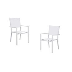 Lot de 2 fauteuils a manger de jardin - Aluminium - 54 x 57 x 88 cm