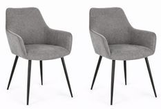Lot de 2 fauteuils CORA – Confort rembourré & pieds acier