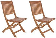 Lot de 2 chaises pliantes d’extérieur NOEMI – Bois d’acacia huilé