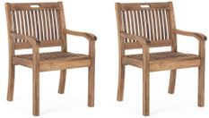 Lot de 2 fauteuils d’extérieur NOEMI – Bois d’acacia huilé