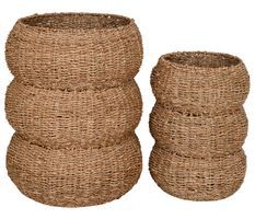 Lot de 2 paniers ronds SARBAS – Herbe de mer naturelle
