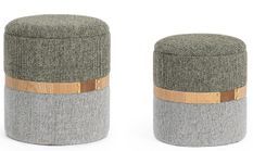 Lot de 2 poufs avec rangement HELENA