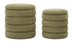 Lot de 2 poufs style nordique ø 44 x 47 - 35 x 39 cm