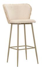 Lot de 2 tabourets de bar crème design contemporain Jude