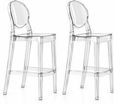 Lot de 2 tabourets KAY en polycarbonate transparent – Design italien haut de gamme