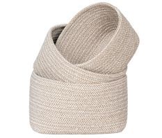 Lot de 3 paniers de rangement CADIMA – Coton beige