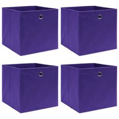 Lot de 4 boîtes de rangement pliables KLARY – Tissu Intissé