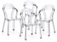 Lot de 4 chaise design transparentes ANYA en polycarbonate transparent – Design italien