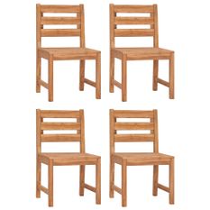 Lot de 4 chaises de jardin en bois de teck KOMY