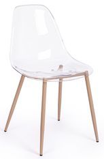 Lot de 4 chaises Mandy en polycarbonate transparent - Design moderne et épuré