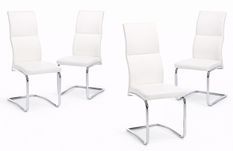 Lot de 4 chaises TIVA – Simili cuir chic & pieds acier chromé