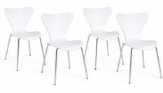 Lot de 4 chaises VIBA – Design moderne, empilables & pieds acier chromé