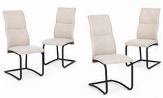 Lot de 4 chaises VOLAZ – Tissu chic & pieds acier noir