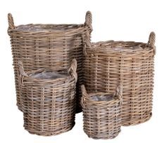 Lot de 4 paniers en rotin naturel CAOR – Design bohème