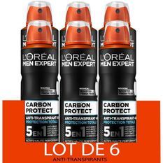 [Lot de 6] L'OREAL MEN EXPERT Déo Spray Carbon Protect 5en1 Ice Fresh 200ml