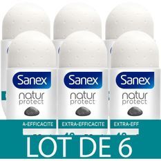 [Lot de 6] SANEX Déodorants Natur Protect extra pierre d'alun bille 50 ml
