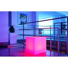 LUMISKY - Cube lumineux tabouret sans fil LED - multicolore dimmable CARRY - 40cm avec télécommande et socle a induction