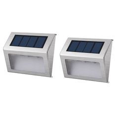 LUMISKY Pack de 2 Spots solaires mural extérieur étanches - 3 LEDs
