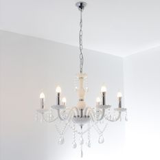 Lustre PVC blanc Palmes