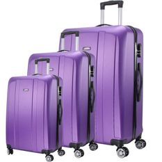 MAJESTICK 09 Set de 3 Valises Trolley Rigide ABS - 8 Roues - 50-60-70 cm - Violet