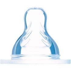 MAM Tétine anatomique - Débit 1 Lent - Silicone - Lot de 2 - Transparent