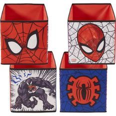 MARVEL - Lot de 4 cubes de rangement et décoratifs Spiderman