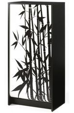 Meuble à chaussures noir rideau bambou suisse 21 paires Shoot 58 cm