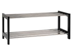 Meuble à chaussures PADOVA – Bois de peuplier & acier noir